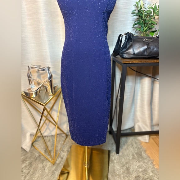 Sequin Hearts Navy Midi Dress - Picture 6 of 8